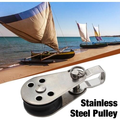 1pcs Stainless Steel Pulley Single Wheel Swivel Lifting Rope Pulley Set Bearing Lifting Wheel Tools