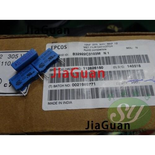 20PCS NEW EPCOS B32922C3103M 0.01UF 305VAC PCM15 103/305VAC p15mm B32922 0.01uf/305VAC 10nf/305VAC 10N 103