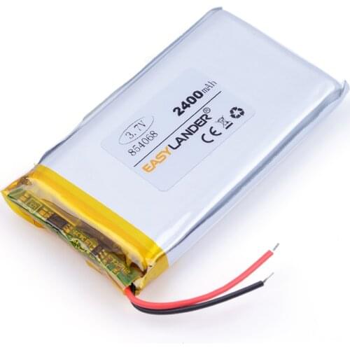 3.7V 2400mAh 854068 Lithium Polymer Li-Po Rechargeable Battery For GPS PSP DVD E-book Tablet PC Laptop phone power bank