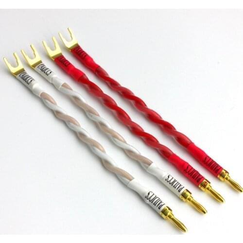 4pcs HIFI Speaker Canare line Copper Gold-plated Bananas Y spade Plug DIY Signal switching connection Bridge Jumper Audio cable