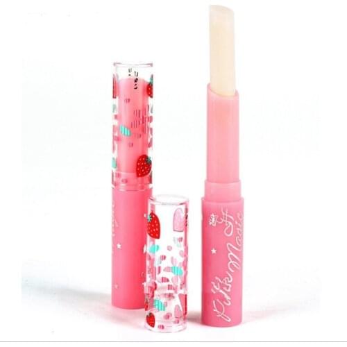 Lot 5Pcs Cute Sweet Strawberry Lip Balm Color Changing Moisturizer Lipstick Makeup Lip Care