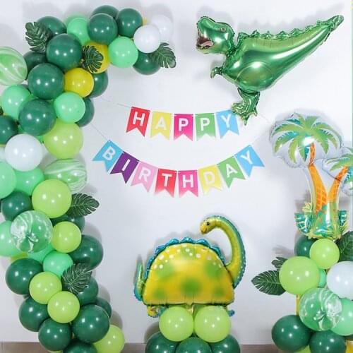 68Pcs Large Dinosaur Balloon Garland Arch Kit Brontosaurus Birthday Party Jungle Jurassic World Balloons Decorations Baby Shower