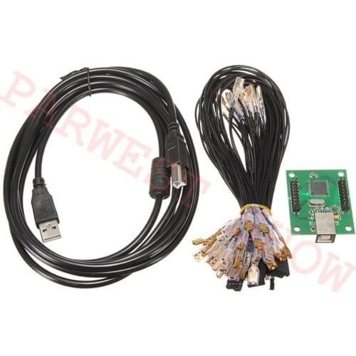 Good Quality 2 Player USB to Jamma Arcade Controller Works on PC PS3 Linux and MAC-Arcade Parts with USB cable 2 people play