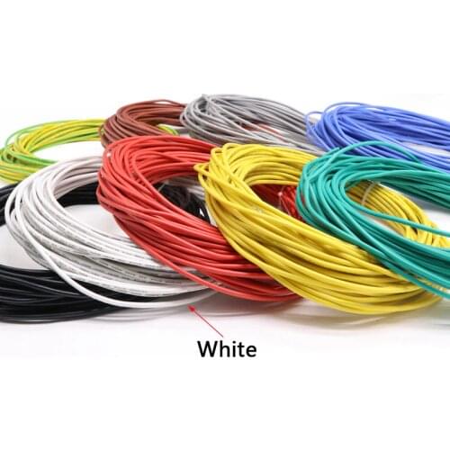 White Flexible Silicone Cable Electrical Wire 30 28 26 24 22 20 18 16 14 12 10AWG UL3135 Hook-Up Wires Tinned Copper 200℃ 600V
