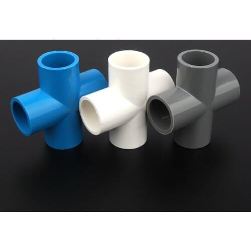 Free Shipping 3pcs/lot 20mm PVC Cross Pipe Connectors Garden Irrigation System Fittings Aquarium Tank Water Supply Tube Adapter