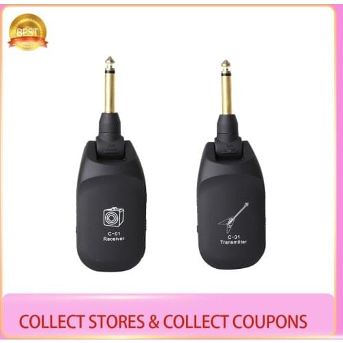 Wireless Guitar System Built-In Rechargeable 4 Channels Wireless Guitar Transmitter Receiver For Electric Guitar Transmitter