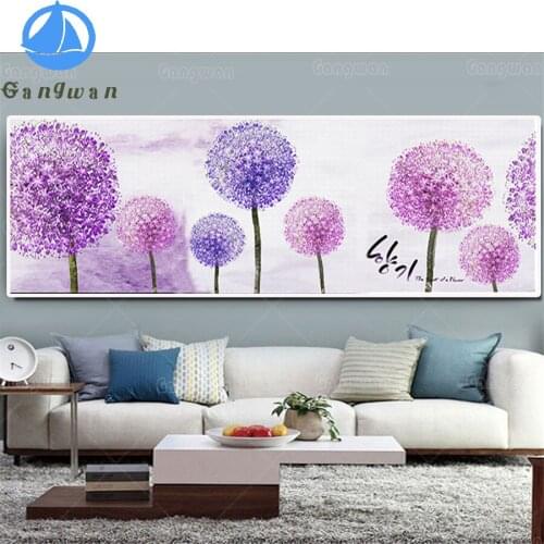 Large size DIY full drill square round 5D diamond painting Purple Dandelion Plant Pictures 3d cross stitch kit embroidery mosaic