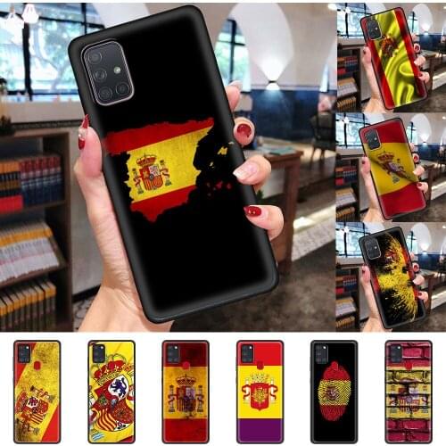 Spain Flag Case For Samsung Galaxy A51 A50 A71 A21s A70 A41 A31 A40 A20e A12 A10 A72 A52 5G Soft Silicone Phone Cover Funda Capa