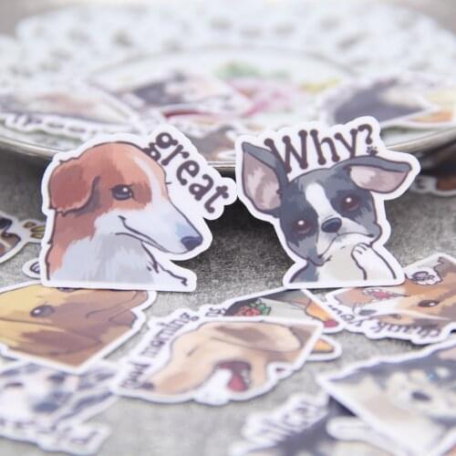 40pcs Cool Puppy Family Scrapbooking DIY Planner Dog Vacuum Flask Hydroflask Phone Case Computer Laptop Sticker Gift for Kids