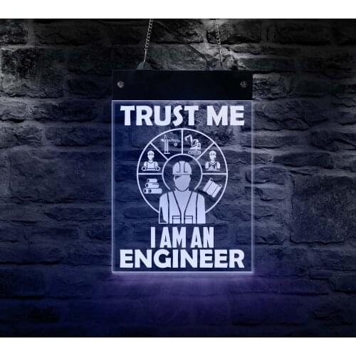 Trust Me I AM A Engineer Architects LED Neon Sign Home Decor Display Board Electric Emblem Wall Light For Built Environment Fans
