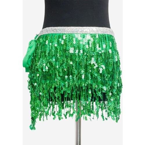 Hot sale Shiny beaded whisker tassel Sexy Belly Dance Costume Wrap Sequins tassel Bellydance Belt Belly dancing Hip scarf 9770