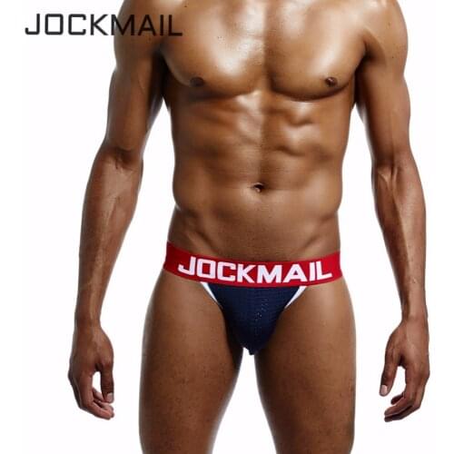 JOCKMAIL 4PCS/Lot Men Mesh Low Waist Sexy Men Underwear Briefs Gay Penis Pouch Wonderjock Bikini Underwear Man Jockstrap thong