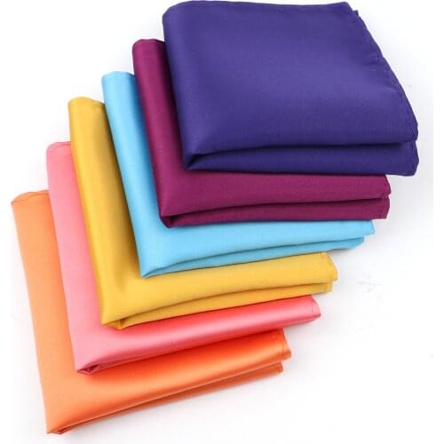 Mens Satin Solid Colors Hankerchief Colorful Fashion Hankies Business Suits Pocket Square Wedding Dress Chest Towel Daily Wear