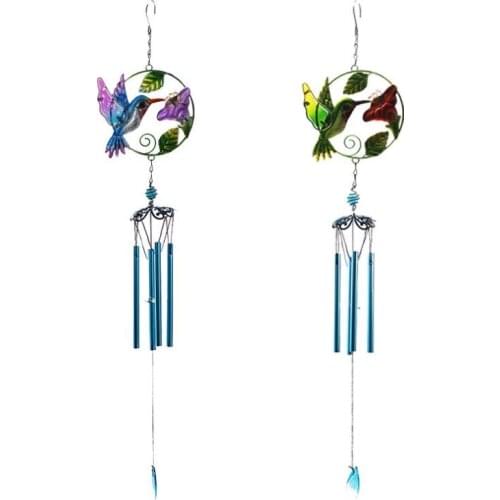 Hummingbird Wind Chimes Garden Decoration Portable Metal Windbell Windchime for Indoor Outdoor Patio Balcony Decor PartyGift