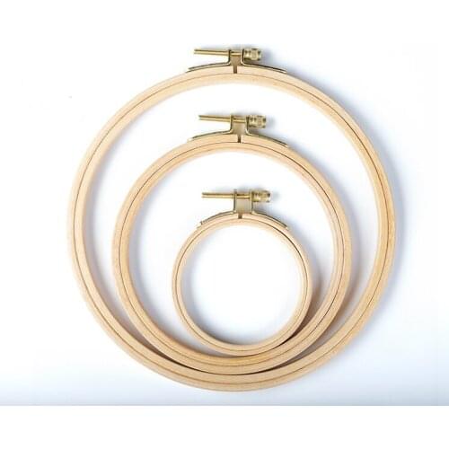 3 Sizes 7.5-18CM beech Frame Embroidery Hoop Ring set, Sewing Tool Round Wooden Embroidery Hoops Frame Set