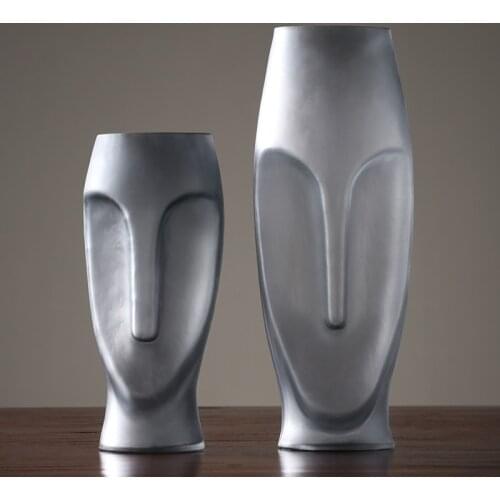 Imple Face Glass Vase Decoration Home Restaurant Flower Arranger Model Decoration Flower Arrangement