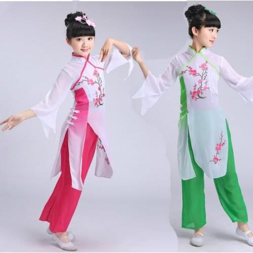 New Dance Costumes Children Performance Costumes Costumes Yangge Suits Classical Fan Dance Performances