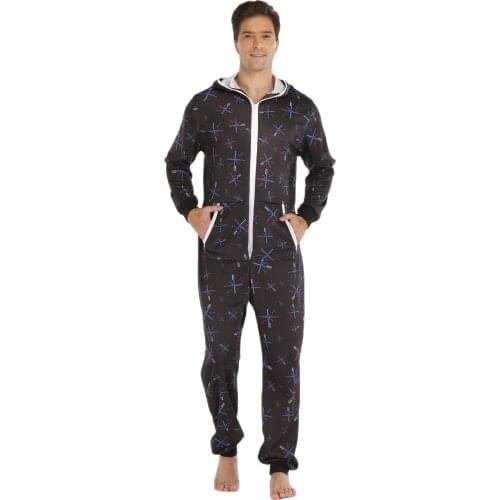 Adults Onesies Pyjamas Men One Piece Warm Soft Pajamas Sleepwear Onesies Sleepsuit Autumn