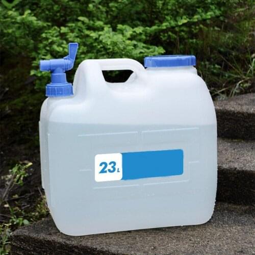 23L Portable Water Bucket Food Grade Water Tank Outdoor Hiking Camping Household Device Water Container With Faucet