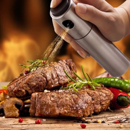 Realand Stainless Steel Oil Sprayer Olive Mist Spraying Can Pump Bottle Pot Vinegar Dispenser Kitchen Tool for Home, Grill, BBQ