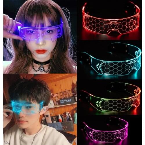 LED Luminous Glasses Visor DJ Eyeglasses For Bar KTV Christmas Festival Birthday New Year Glow Party Supply Colorful Decorations
