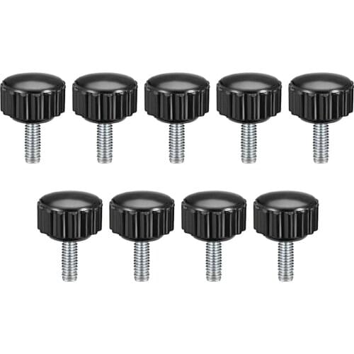 Uxcell M4 x 10mm Male Thread Knurled Clamping Knobs Grip Thumb Screw on Type 9 Pcs