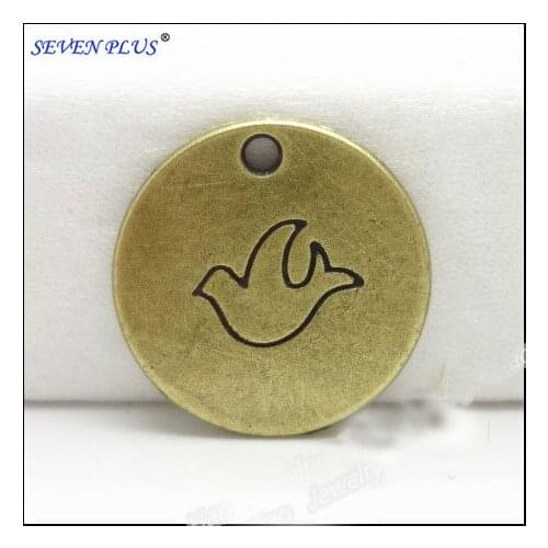 High Quality 10 Pieces/Lot 20mm*20mm Diy Jewelry Charm Round Disc Antique Bronze Charms