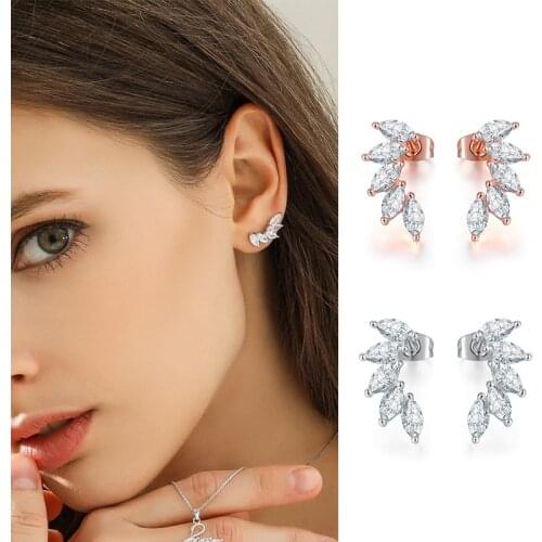 Hot Design Earrings For Women 31 Hot Sale Korean style Cubic Zirconia Rose Gold / Silver Color Young Girl Fashion Jewelry KC164
