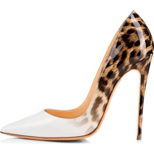 2020 Pointed toe Leopard Gradual Change Color Women Pumps Pointed Toe Thin High Heels New Fashion Luxury Women Shoes