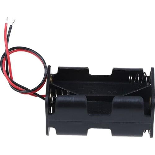 1pc Battery Case Holder Plastic Storage Box DIY For AA Batteries Clip Holder With Wire Lead for battery With 4 Slots
