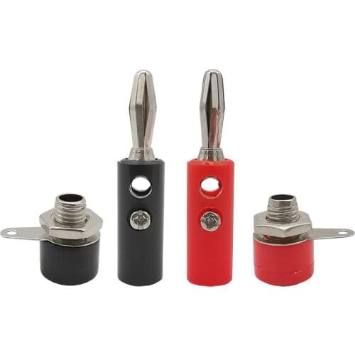 100pair Audio Speaker 4mm Banana Plug &Socket Connector Kits Jack Panel Terminal Red&Black DIY Model Parts