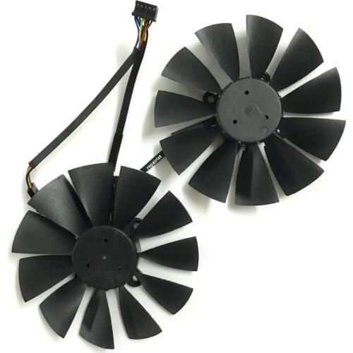 2pcs/lot R9 285/280 GPU Cooler VGA Fan For ASUS STRIX-R9285 STRIX-R9280-OC Video Graphics Card Cooling As Replacement