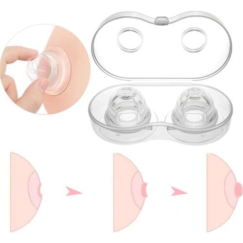 2 Pcs Soft Inverted Nipple Correction Fix Clip Clamps Corrector Silicone Aspirator Puller