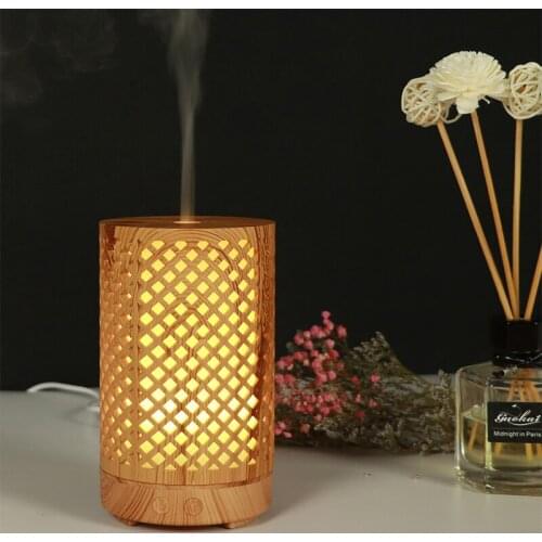200 ml Wood Grain Aroma Essential Oil Diffuser Aromatherapy Ultrasonic Air Humidifier for Car Room Bedroom Home Office