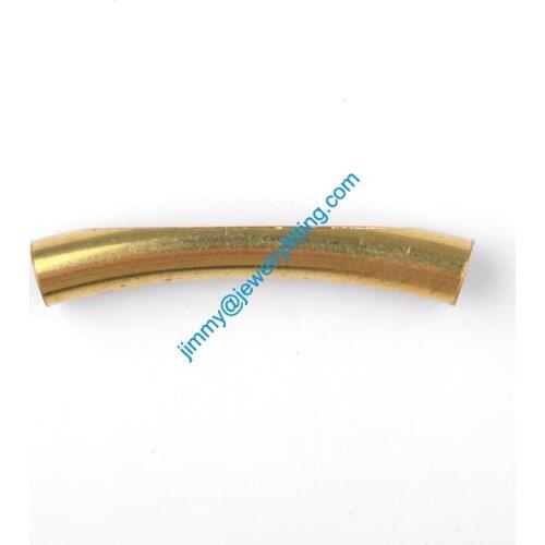 2013 New Jewelry findings Raw Brass curved tube beads spacer tube beads spacer bar for bracelet 5*31mm