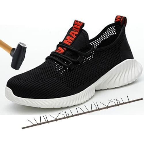 2020 Summer Breathable Steel Toe Caps Anti-smashing Puncture Mens Work Boots Wear-resistant Anti-skid Safety Shoes