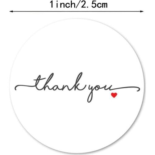 500pcs/roll Round White paper label sticker thank you sticker scrapbook 1 inch wedding envelope seal handmade stationery sticker