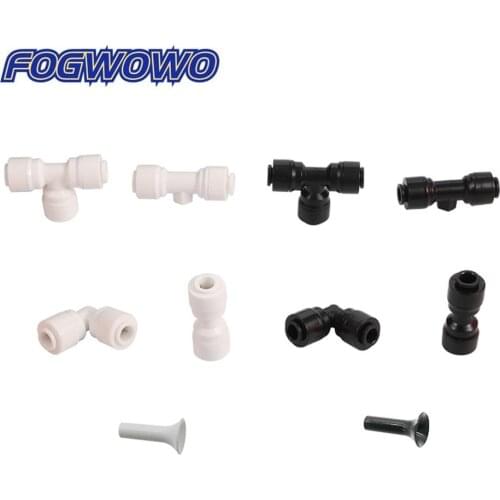 60 Pcs Garden Irrigation Atomization System 1/4" Port Interface Slip Lock Quick Connector Tee Elbow Straight Connector End Plug