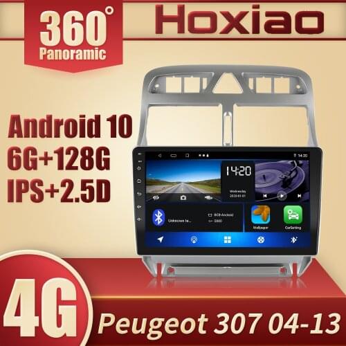 6G+128G Android 10 For PEUGEOT 307 sw 307 2004 2005 2006 2007 2008 - 2013 Car Radio Multimedia Video Player Navigation GPS 2 din