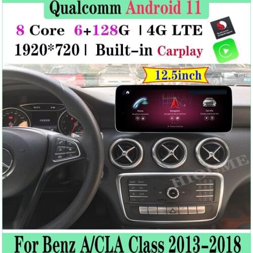 12.3" Snapdragon 8Core 4+64G Android 10 Car Multimedia Player GPS Stereo Radio for Benz A class W176 CLA C117 / X156 Auto Video