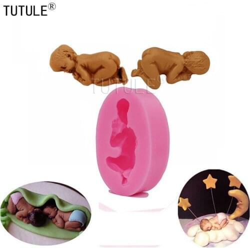 Gadgets - Silicone Sleeping Baby Mold 3D Baby Silicone Fondant Silicon Cake Decoration quality resin clay, sweets, Fondant mold