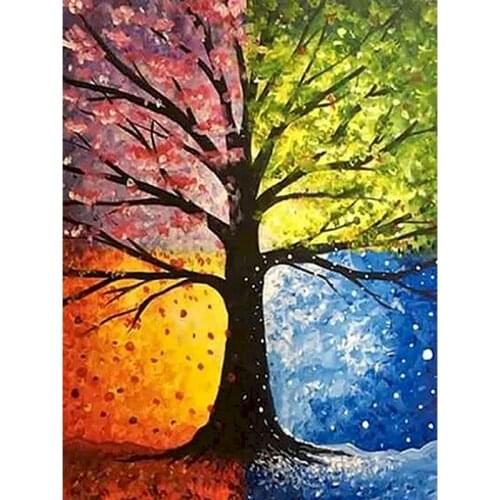 GATYZTORY 5D Diamond Painting Squirrel Tree Diamond Embroidery Cross Stitch Scenery New Arrival Mosaic Home Decor