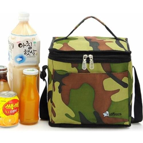 Camouflage Oxford Insulated Lunch Bags box Foil Film lining school Food Bag men Picnic bags for food drink keep Cold ,warm