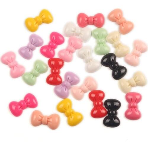 LF 50Pcs 23x13mm Mixed Bowknot Resin Cabochon Flatback Decoration Crafts Embellishments For Scrapbooking Diy Accessories