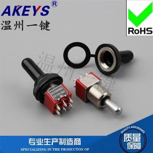 MTS-202-H1-DO-RS Red big handle sleeve Button Rocker switch pcb board six feet