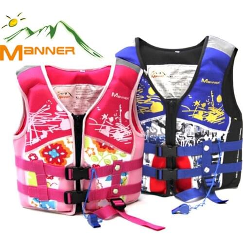 MANNER Water Sports Life Vest For Kids Children Swimming Life Jacket With Whistle Boys And Girls Child Diving Safety Equipment