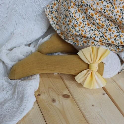 Baby Girls Socks Kids Cotton Knee High Long Sock Big Bows Mesh Children Spring Summer Sock Princess Infant Spanish Style Sokken