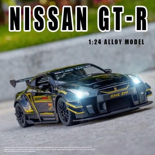 New Diecast 1:24 Alloy Model Car Miniature NISSAN GT-R R35 Metal Vehicle for Childrens Birthday Gift Collected Christmas Hottoy