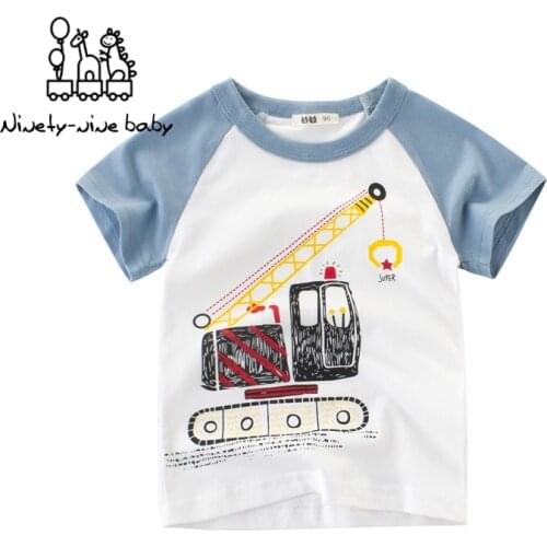 Baby Boys Clothes T Shirt Cotton Cartoon Printed Short Sleeve T-shirt Kid Boy Casual Cute T-shirt 2-8Y Shirt Summer New Clothes