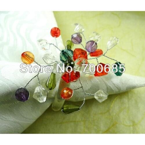 Wholesale napkin rings acrylic beades many color ,napkin holder